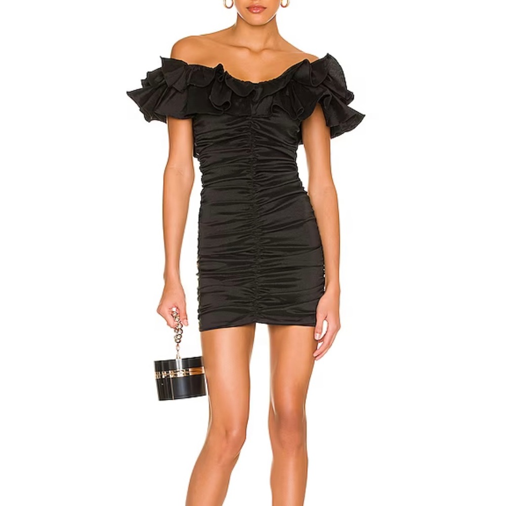 Nikolina Ruched Dress in Black